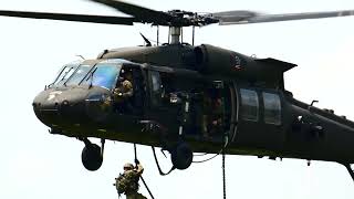 Blackhawk Helicopter Fast Ropes 101st Airborne Infantry [upl. by Sirrot456]