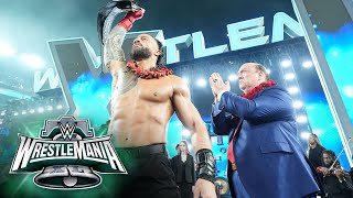 Roman Reigns honors The Bloodline in WrestleMania entrance WrestleMania XL Sunday highlights [upl. by Kloster]