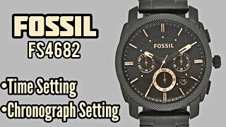 How To Setting Time and Reset Chronograph on FOSSIL FS4682 Watch  SolimBD  Watch Repair Channel [upl. by Lorita]