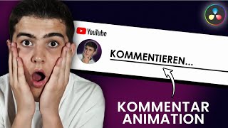 YouTube Kommentar Animation mit DaVinci Resolve 18  Animation Erklärung  Deutsch [upl. by Nandor866]