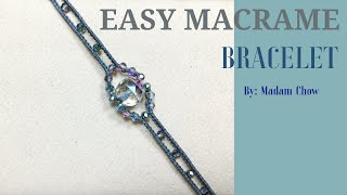 How To Macrame Simple Crystal Bracelet [upl. by Danila748]