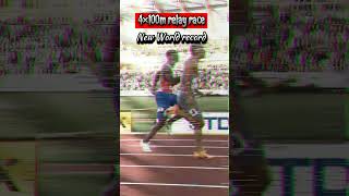 4×100m relay race mens finalworldchampionship running tranding shortsviral shorts [upl. by Asilla]