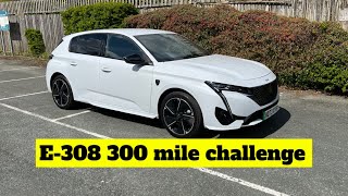 Peugeot e308 real world 300 mile challenge Range and efficiency test [upl. by Gaw]