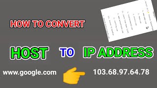 How to convert host to ip address easily [upl. by Brien]