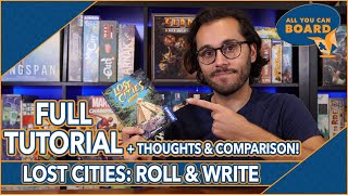 Lost Cities Roll amp Write  FULL Tutorial  Thoughts amp Comparison to Lost Cities Card Game [upl. by Eirbua]