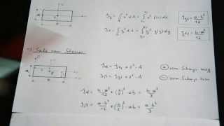 Mechanik Nachhilfe Video 19 Rechteck  Flächenträgheitsmoment  Satz von Steiner DE [upl. by Karney]