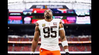 Myles Garretts Message to Browns Fans After Winning DPOY  Sports4CLE 2924 [upl. by Ahtekal]