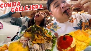 ECUATORIANOS prueban COMIDA PERUANA de MERCADO y CALLEJERA 🇵🇪🥙Josué y Elie [upl. by Baggs758]