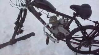 SNOW MO BIKE ski and track configuration MOTORIZED [upl. by Rolfston]