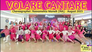 VOLARE CANTARE  Line Dance  Demo by Chika amp Friends  MCC Class [upl. by Panchito]