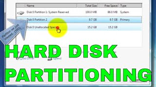 Hard Disk Drive Partition While Installing Windows 7 Howto [upl. by Llebanna133]