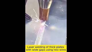 Thick plate wide gap laser double wire welding [upl. by Ardnasirhc326]