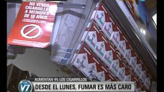 Visión Siete Aumenta el precio de los cigarrillos [upl. by Aeslehs452]