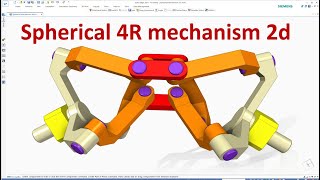 Solid Edge Design amp Motion Animation 25  Spherical 4R mechanism 2d [upl. by Silisav48]