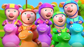 Five Little Piggies Nursery Rhymes And Cartoon Videos by Farmees Sunny Barn [upl. by Zebada]