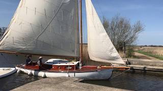 Sailing though Martham Ferry on the Norfolk Broads [upl. by Jannel]