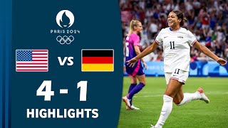 USA vs Germany 41 Highlights amp Goals  Womens Olympic Football Tournament Paris 2024 [upl. by Bubalo552]