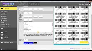 How to print Barcode using WeBFooT SMART RETAIL [upl. by Akerahs]