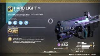 Hard Light Exotic Weapon amp Catalyst – Destiny 2 [upl. by Eerac]