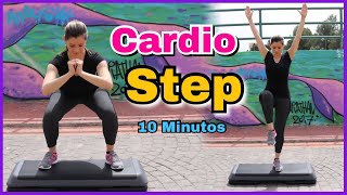 Rutina para ADELGAZAR RAPIDO  Cardio Step 10 Minutos  NatyGlossGym [upl. by Riedel]