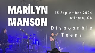 Disposable Teens  Marilyn Manson  Live concert Altanta  4K [upl. by Gusti320]