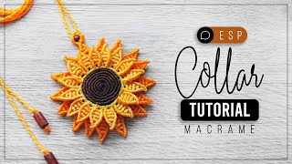 Collar Girasol » 🌻 tutorial  como hacer girasol de hilo  diy ● Necklace 132 [upl. by Skippie]