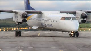 Overhead landing Air Iceland Dash 8 Q400 landing at Egilsstaðir in Iceland [upl. by Leasia]