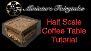 Half Scale Miniature Coffee table Tutorial  Dollhouse  DIY  Craft  Cricut  Maker  Furniture [upl. by Airamak]