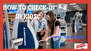 How to checking in using a Kiosks  How to self check in at the airport using a kiosk [upl. by Smoot411]