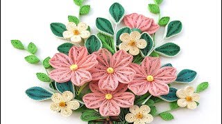 Quilling Flower V15 Tutorial  paper flower  como hacer flores quilling [upl. by Xed221]