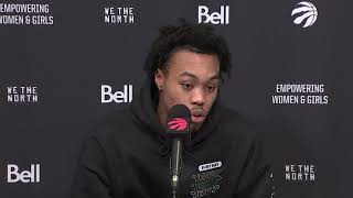 A guy Im really close with Raptors Scottie Barnes reacts to Pascal Siakams trade to Pacers｜NBA [upl. by Eimmis]