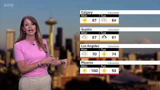 Elizabeth Rizzini North America weather forecast BBC September 15th 2024 [upl. by Lauryn]