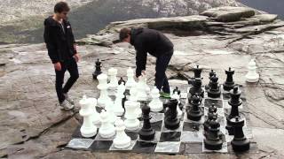 Norway Chess 2013  Magnus Carlsen playing chess at the Pulpit Rock [upl. by Laveen]