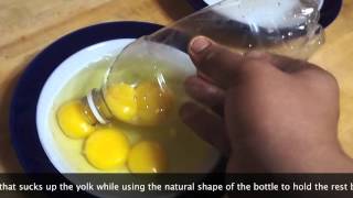 Separating 5 Egg Yolks with a Water Bottle [upl. by Neelyahs343]