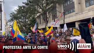 Dispersan a manifestantes en la Corte Suprema  Noticias Uno Al Aire [upl. by Rowen]