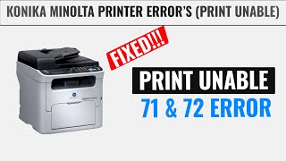 Print Unable 72 amp 71 Error Solution  Konika Minolta Printer  Brother Printer  Hindi [upl. by Acim]