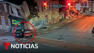 Persecución policial en Baltimore deja una víctima mortal  Noticias Telemundo [upl. by Ramal]