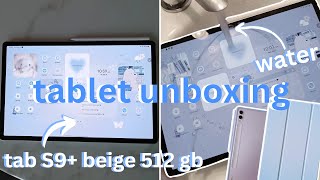 AESTHETIC TABLET UNBOXING  Samsung Tab S9 512GB Beige  Accessories 🩵💻🖋️ [upl. by Lamp]