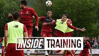 Inside Training Entertaining headersonly match featuring the entire Liverpool squad [upl. by Eitsirc]