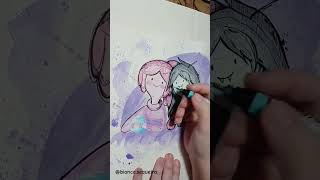 Bubblegum e Marceline☕️ adventuretime horadeaventura trending shorts fypシ゚viral art aquarela [upl. by Ahtan884]