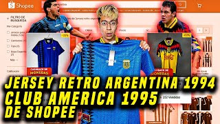 Unboxing Compré Jerseys Retros de Argentina y Club América en Shopee Playeras fútbol [upl. by Nairda865]