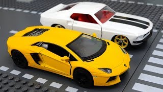 White Ford Mustang vs Yellow Lamborghini [upl. by Hoj]