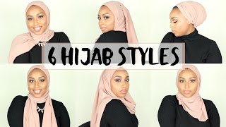 6 SIMPLE HIJAB STYLES USING 1 SCARF  Aysha Abdul [upl. by Stockmon]