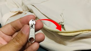 Zipper Slider Came Off or Missing Learn How to Install a New Zipper Slider on Backpack Bag [upl. by Blight]