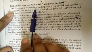 B Com B A P 2nd year DU SOL ECONOMICS DIFFERENCE BETWEEN ACTUAL GDP amp POTENTIAL GDP [upl. by Ramed]