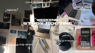 WEEKEND STUDY ROUTINE 🎧💻 prep for midterm season super productive study sessions helpful tips [upl. by Wamsley]