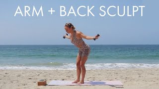 15 Min Arm  Back Barre Sculpt Workout  Stand Taller [upl. by Cloutman]