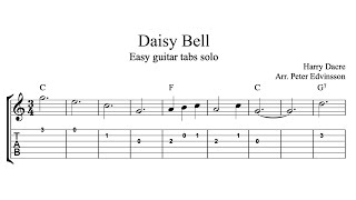 Easy guitar tabs  Daisy Bell  Tab sheet music [upl. by Attiuqehs]