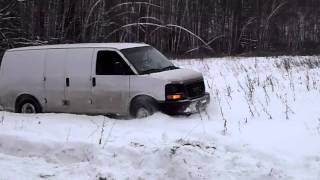 GMC Savana in the deep snow1 [upl. by Greenman]