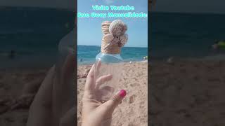 Manualidades con conchas de mar conchitas SHORTS Sea Shell Crafts Ideas Mermaid beach playa sirena [upl. by Gnol]